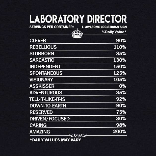 Laboratory Director T Shirt - Laboratory Director Factors Daily Gift Item Tee by Jolly358